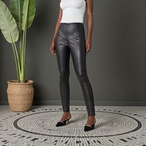 Ann Taylor Seamed Faux Leather Leggings